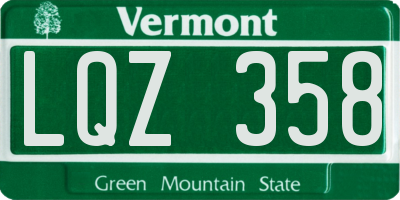 VT license plate LQZ358