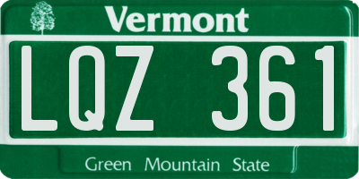 VT license plate LQZ361