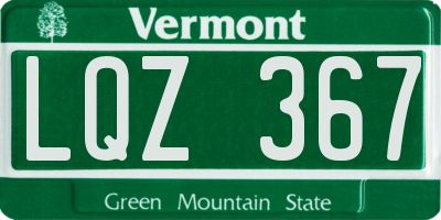 VT license plate LQZ367