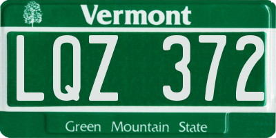 VT license plate LQZ372