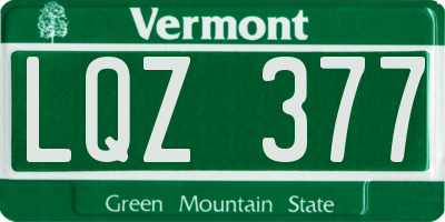 VT license plate LQZ377