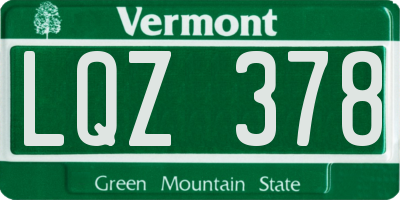 VT license plate LQZ378
