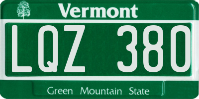 VT license plate LQZ380