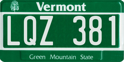VT license plate LQZ381