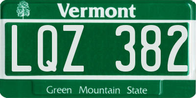 VT license plate LQZ382