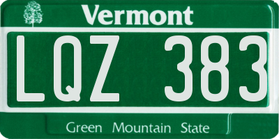 VT license plate LQZ383
