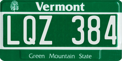 VT license plate LQZ384