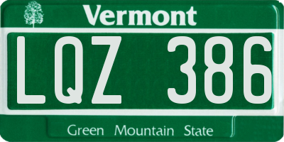 VT license plate LQZ386