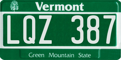 VT license plate LQZ387