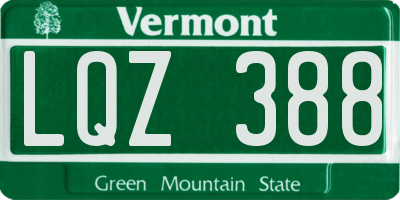 VT license plate LQZ388