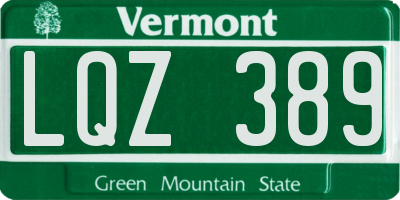 VT license plate LQZ389