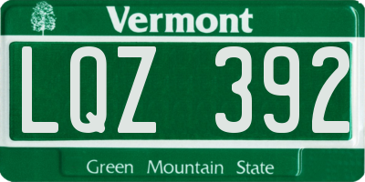 VT license plate LQZ392