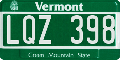 VT license plate LQZ398