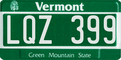 VT license plate LQZ399