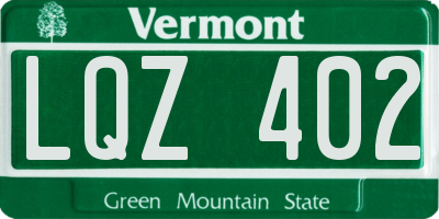 VT license plate LQZ402