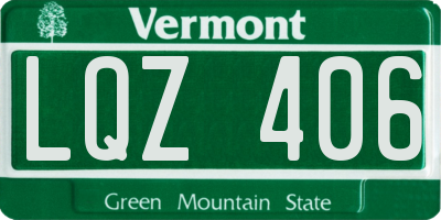VT license plate LQZ406