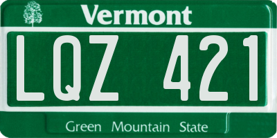 VT license plate LQZ421