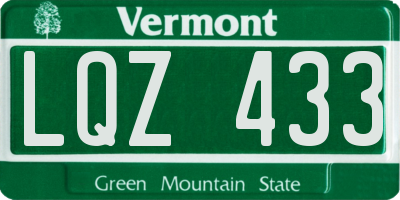 VT license plate LQZ433