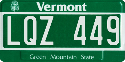 VT license plate LQZ449