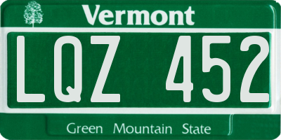 VT license plate LQZ452