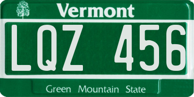 VT license plate LQZ456
