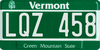 VT license plate LQZ458