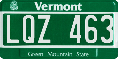 VT license plate LQZ463