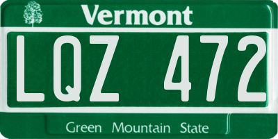 VT license plate LQZ472