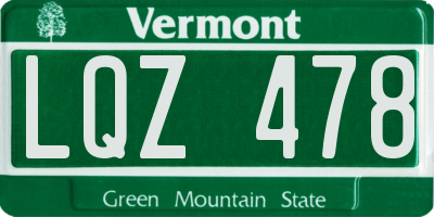 VT license plate LQZ478