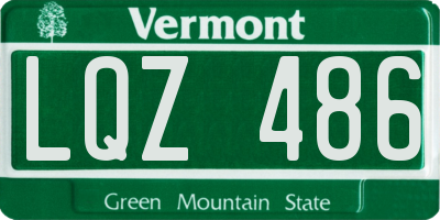 VT license plate LQZ486