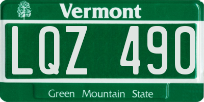 VT license plate LQZ490