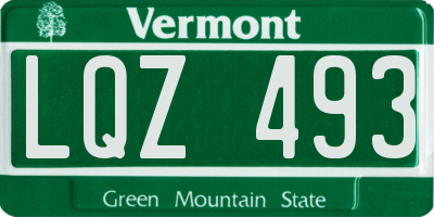 VT license plate LQZ493