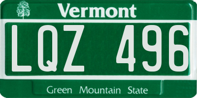 VT license plate LQZ496