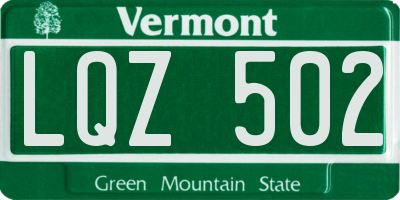 VT license plate LQZ502