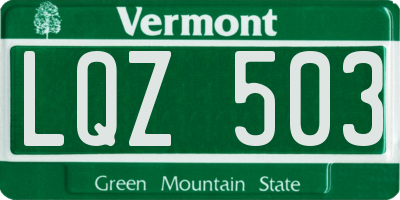 VT license plate LQZ503