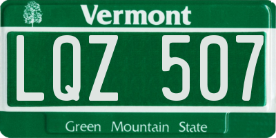 VT license plate LQZ507