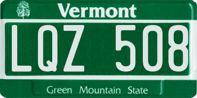 VT license plate LQZ508