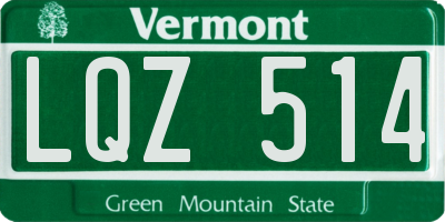 VT license plate LQZ514