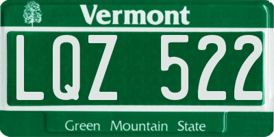 VT license plate LQZ522