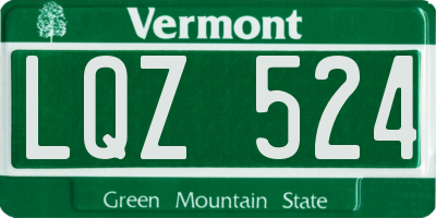 VT license plate LQZ524