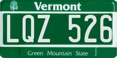 VT license plate LQZ526
