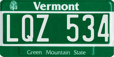 VT license plate LQZ534