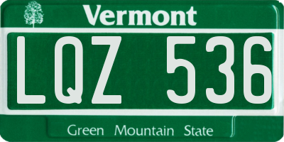 VT license plate LQZ536