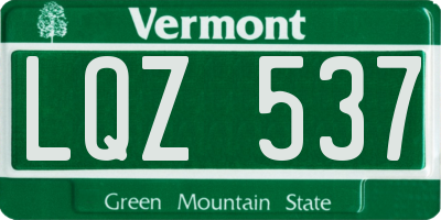 VT license plate LQZ537