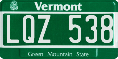VT license plate LQZ538