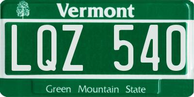 VT license plate LQZ540