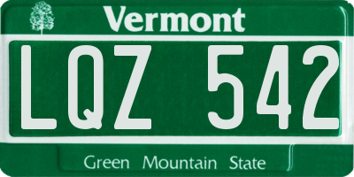 VT license plate LQZ542