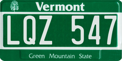 VT license plate LQZ547