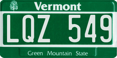 VT license plate LQZ549