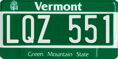 VT license plate LQZ551